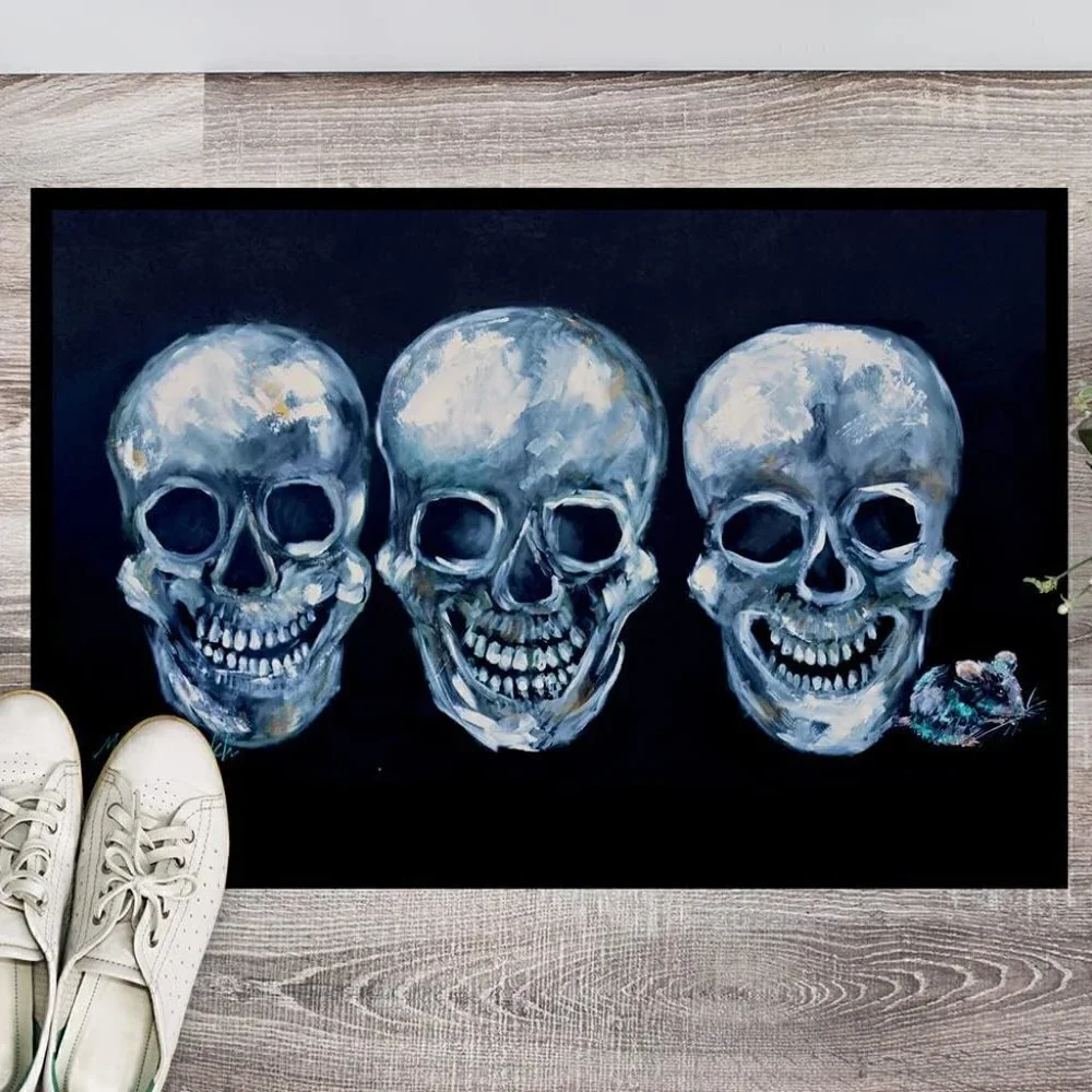 Smiling Skull skeleton Floor Mat 24